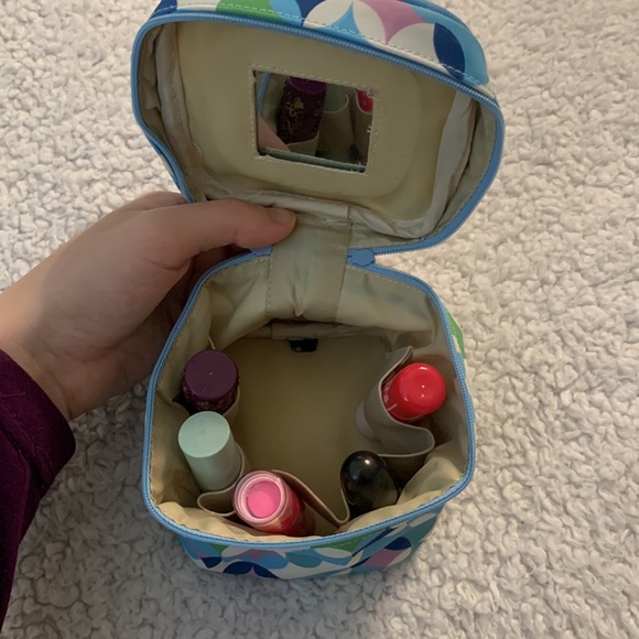 Small Blue Colorful Makeup Bag - Picture 16 of 17